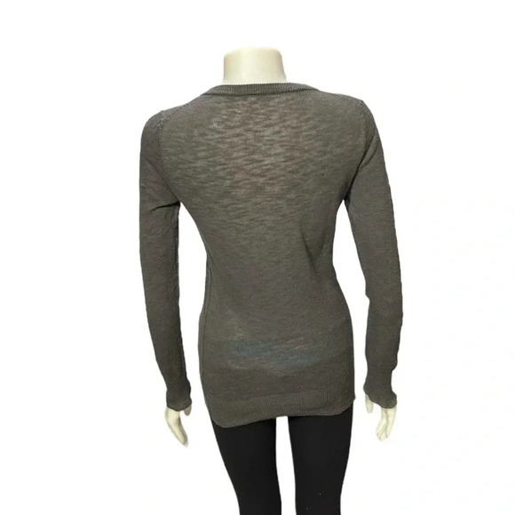 J. Crew Slub Linen-Cotton Henley Crewneck Long Sleeve Sweater Size Medium - Picture 2 of 11